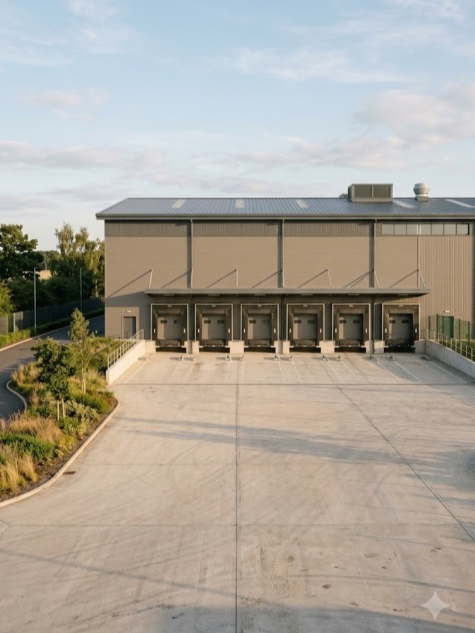 A large logistics distribution warehouse